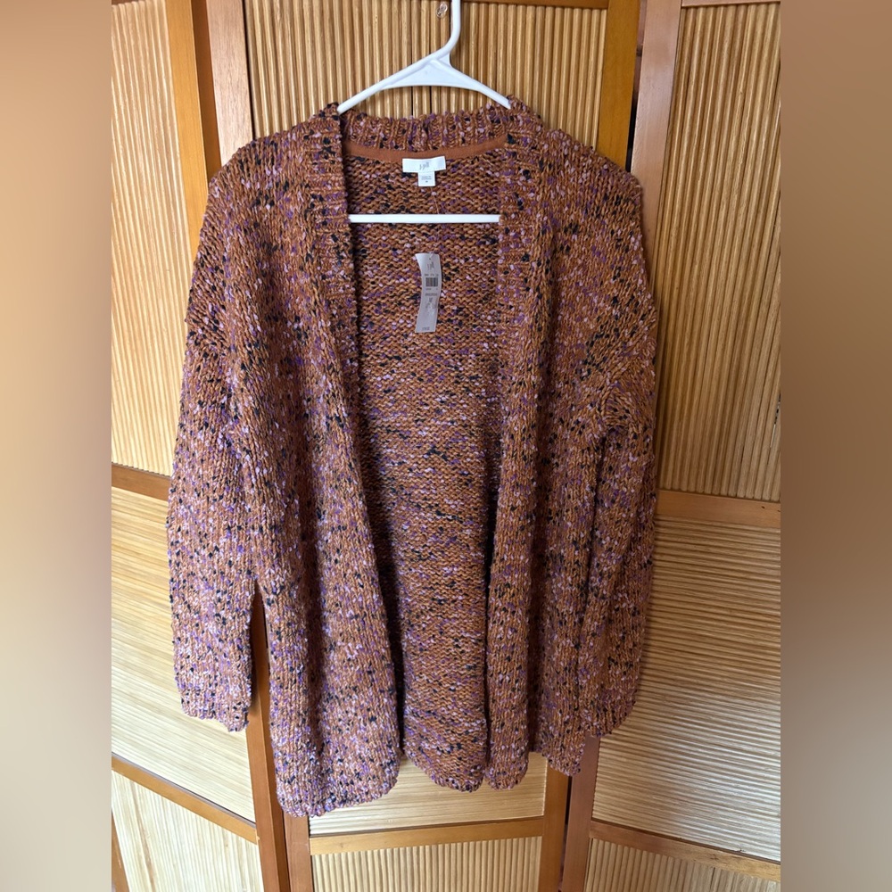 J. Jill Rust and Purple Knit Cardigan